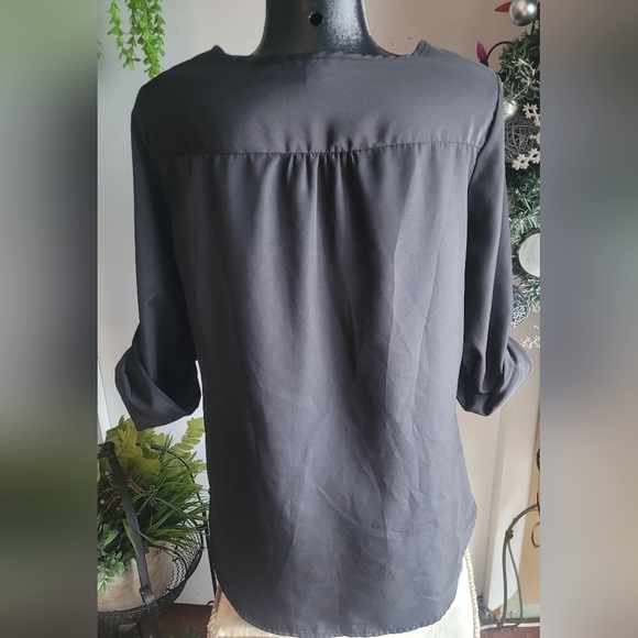 Larry Levine Black Long Sleeve Top M - Picture 6 of 7